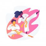وکتور ورزش رزمی کاراته با پس زمینه رنگ روشن