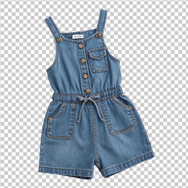 فایل لایه باز لباس جین آبی بچه گانه