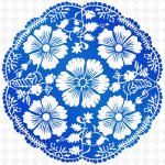 فایل لایه باز طرح گل دایره آبی