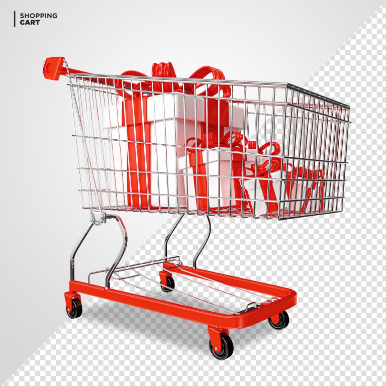 فایل لایه باز سبد فروشگاهی با جعبه کادو