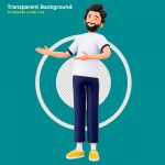 فایل لایه باز شخصیت کارتونی مرد درحال اشاره به کنار فایل لایه باز شخصیت کارتونی مرد درحال اشاره به کنار