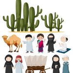 وکتور مجموعه شخصیت های کارتونی مردم عرب و گیاه کاکتوس وکتور مجموعه شخصیت های کارتونی مردم عرب و گیاه کاکتوس