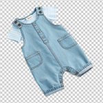 فایل لایه باز طراحی لباس جین آبی بچه