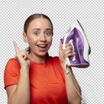فایل لایه باز زن جوان اتو به دست خوشحال فایل لایه باز زن جوان اتو به دست خوشحال