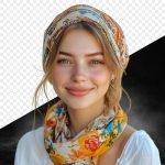 فایل لایه باز زن درحال لبخند زدن به دوربین فایل لایه باز زن درحال لبخند زدن به دوربین