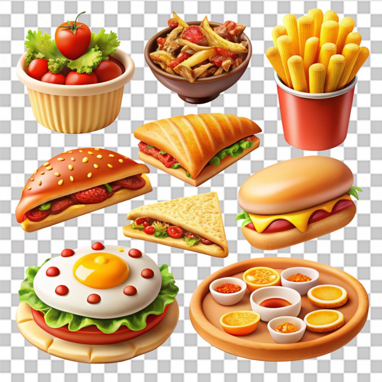 فایل لایه باز تصویر انواع فست فود