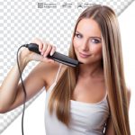 فایل لایه باز زن جوان درحال اتو کشیدن موهایش فایل لایه باز زن جوان درحال اتو کشیدن موهایش