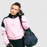 فایل لایه باز زن جوان زیبا ورزشی با ساک تمرین فایل لایه باز زن جوان زیبا ورزشی با ساک تمرین