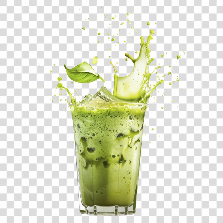 فایل لایه باز تصویر نوشیدنی ماچا در لیوان شیشه ای