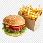 فایل لایه باز چیز برگر با سیب زمینی سرخ شده فایل لایه باز چیز برگر با سیب زمینی سرخ شده