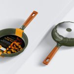 فایل لایه باز موکاپ ماهیتابه نچسب پشت و رو