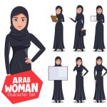 وکتور شخصیت های تاجر زن عرب