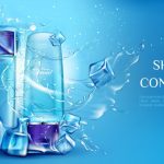وکتور بطری های شامپو با مکعب های یخ آب شده وکتور بطری های شامپو با مکعب های یخ آب شده