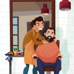 وکتور تصویر کارتونی خدمات آرایشگری