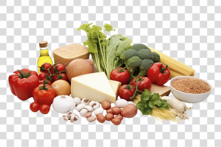 فایل لایه باز تصویر مجموعه مواد غذایی مختلف