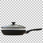 فایل لایه باز ماهیتابه رنگ مشکی از نمای کنار فایل لایه باز ماهیتابه رنگ مشکی از نمای کنار