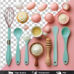فایل لایه باز مجموعه ابزار شیرینی‌پزی