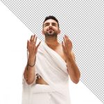 فایل لایه باز مرد با لباس حج درحال دعا کردن با پس زمینه شفاف فایل لایه باز مرد با لباس حج درحال دعا کردن با پس زمینه شفاف