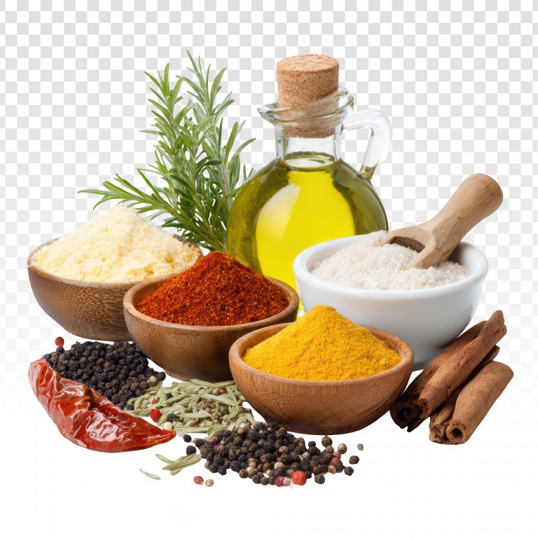 فایل لایه باز ادویه های مختلف و روغن زیتون
