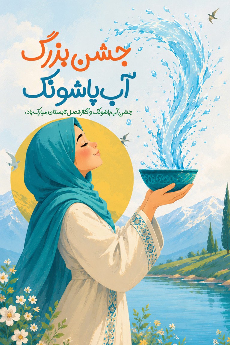فایل لایه باز طرح بنر جشن آب پاشونک
