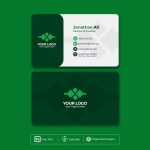 فایل لایه باز قالب کارت ویزیت سبز طراحی هویت برند شرکتی