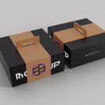 فایل لایه باز موکاپ جعبه نگهدارنده با دسته کرافت فایل لایه باز موکاپ جعبه نگهدارنده با دسته کرافت