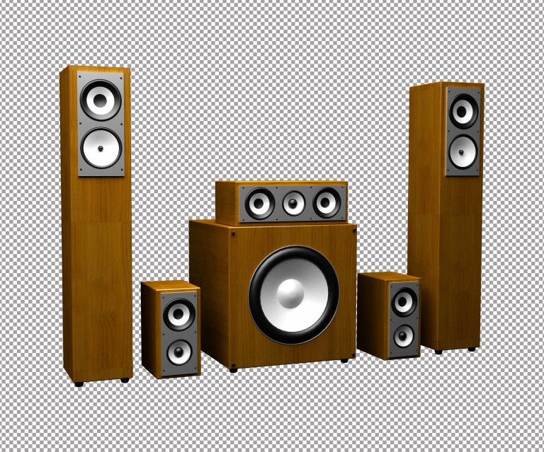 فایل لایه باز سیستم بلندگوی با طرح چوب