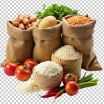 فایل لایه باز گونی برنج، سیب‌زمینی، سبزیجات