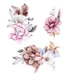 وکتور سه دسته گل آبرنگی وکتور سه دسته گل آبرنگی
