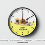 فایل لایه باز موکاپ ساعت دیواری با پس زمینه خاکستری ساده فایل لایه باز موکاپ ساعت دیواری با پس زمینه خاکستری ساده