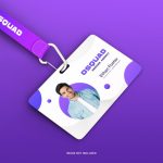فایل لایه باز تصویر موکاپ کارت شناسایی با بند آویز