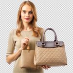 فایل لایه باز تصویر خانم جوان با کیف دستی فایل لایه باز تصویر خانم جوان با کیف دستی
