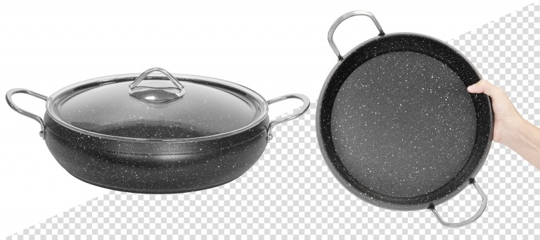 فایل لایه باز ماهیتابه رنگ مشکی با درب شیشه ای