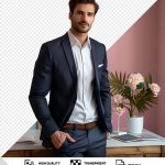 فایل لایه باز مرد جوان با کت و شلوار