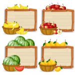 وکتور کادر مستطیل با میوه های مختلف وکتور کادر مستطیل با میوه های مختلف