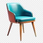 فایل لایه باز صندلی چوبی با چرم سبز