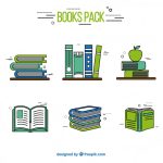 وکتور بسته کتابهای سبز وکتور بسته کتابهای سبز