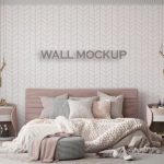 فایل لایه باز موکاپ دیوار در اتاق خواب فایل لایه باز موکاپ دیوار در اتاق خواب