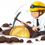 وکتور مرد در حال استخراج بیت کوین وکتور مرد در حال استخراج بیت کوین