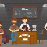 وکتور تصویر سازی افراد در کافی شاپ