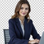 فایل لایه باز زن تاجر در حال کار