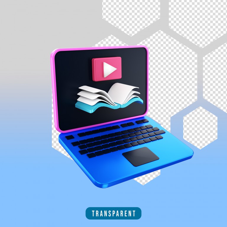 فایل لایه باز آیکون سه‌بعدی دوره آموزشی آنلاین