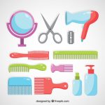 وکتور مجموعه ابزارهای آرایشگری وکتور مجموعه ابزارهای آرایشگری