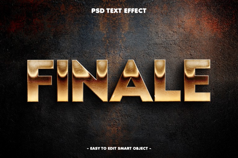فایل لایه باز افکت متن FINALE