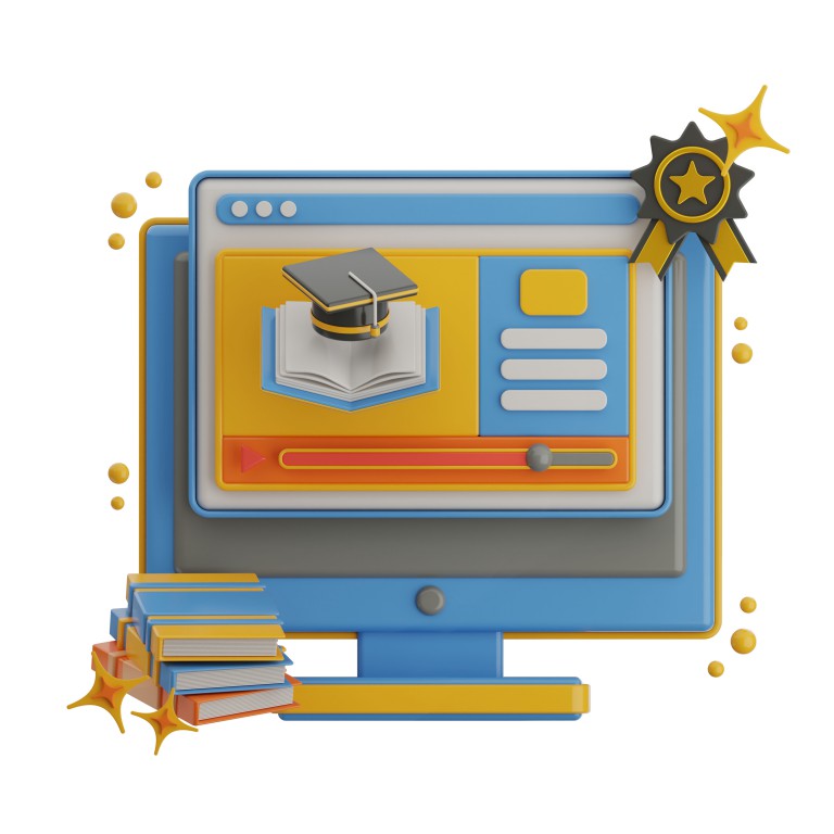 فایل لایه باز صفحه نمایش کامپیوتر با مفهوم کلاس آموزشی آنلاین