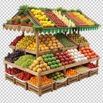 فایل لایه باز تصویری از بازار میوه