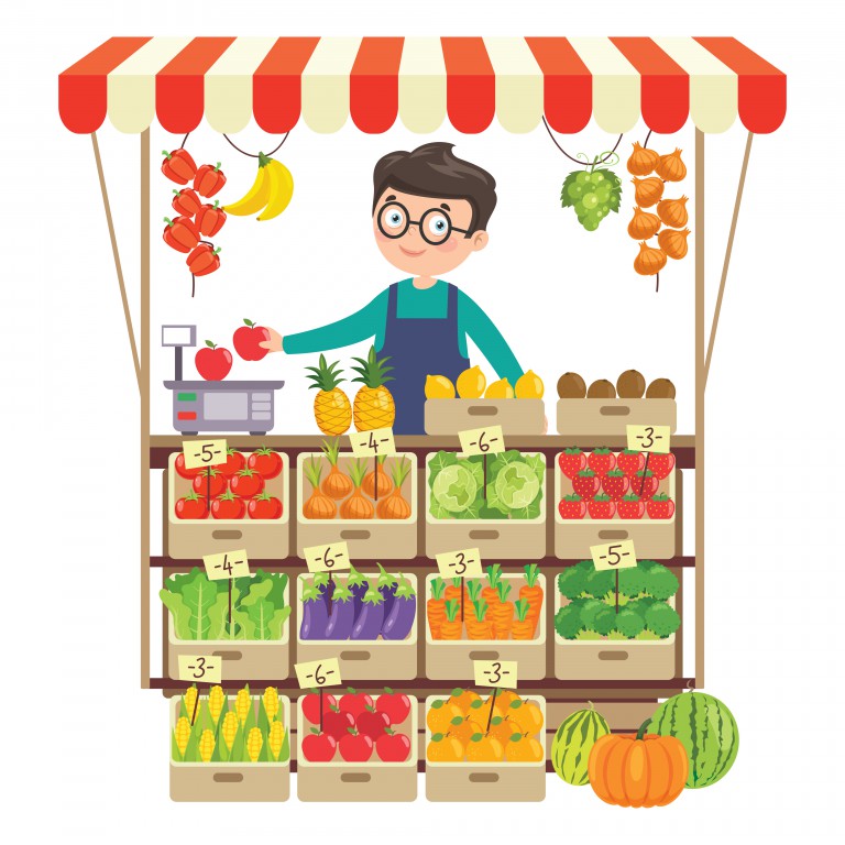 وکتور فروشگاه میوه و سبزی فروشی