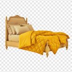 فایل لایه باز تصویر تختخواب با روتختی زرد فایل لایه باز تصویر تختخواب با روتختی زرد