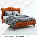 فایل لایه باز تختخواب رنگ آجری فایل لایه باز تختخواب رنگ آجری