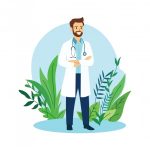 وکتور تصویر دکتر ایستاده وکتور تصویر دکتر ایستاده
